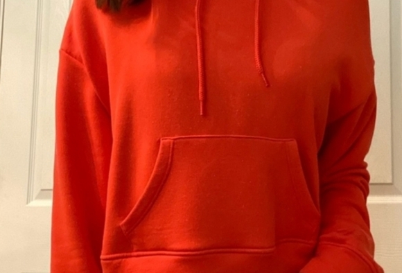 😀3/$12 Hollister short neon orange Hooded sweatshirt - Picture 6 of 6